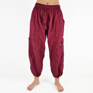 Pantalon large uni coton