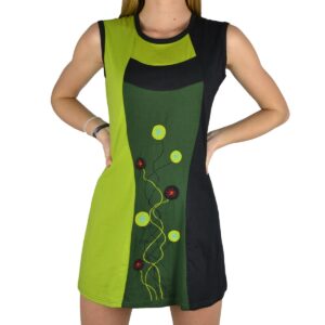 Robe courte brodée coton jersey