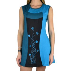 Robe courte brodée coton jersey