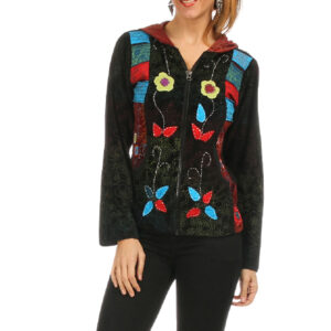 Veste fleur brodées