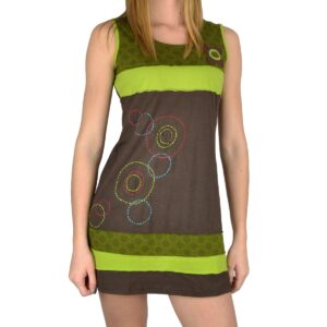 Robe courte motif cercle Coton