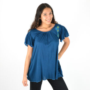 Tunique petite manche brodée rayonne