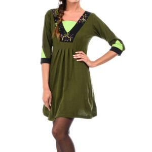 Robe manches trois quarts coton jersey