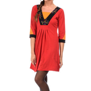 Robe manches trois quarts coton jersey