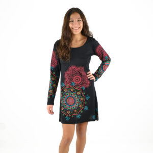 Robe coton jersey imprimée Mandala