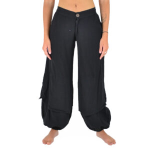 Pantalon large uni coton